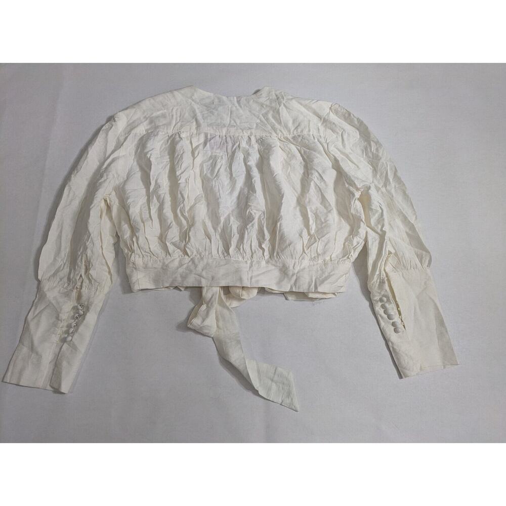 Chicwish Top Women's Small White Ivory Crop Top Tie Strap Blazer Wrapped NWT‎ - Picture 8 of 9